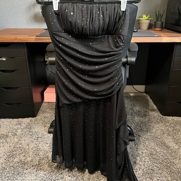 Strapless Sequin Dress Asymmetrical Hem - Picture 1 of 6